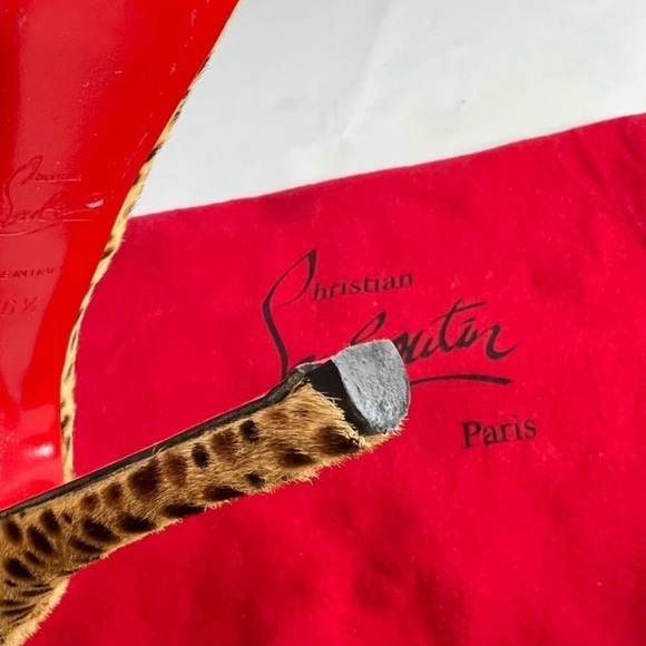 CHRISTIAN LOUBOUTIN Daffodil 160 brown pony jungle cheetah print platform - Picture 9 of 15